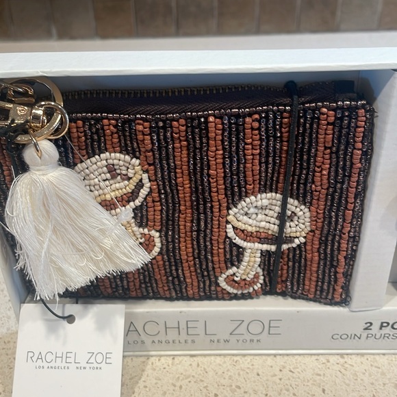 Rachel Zoe NIB Espresso Martini Beaded Coin Purse and Charm - Picture 4 of 5